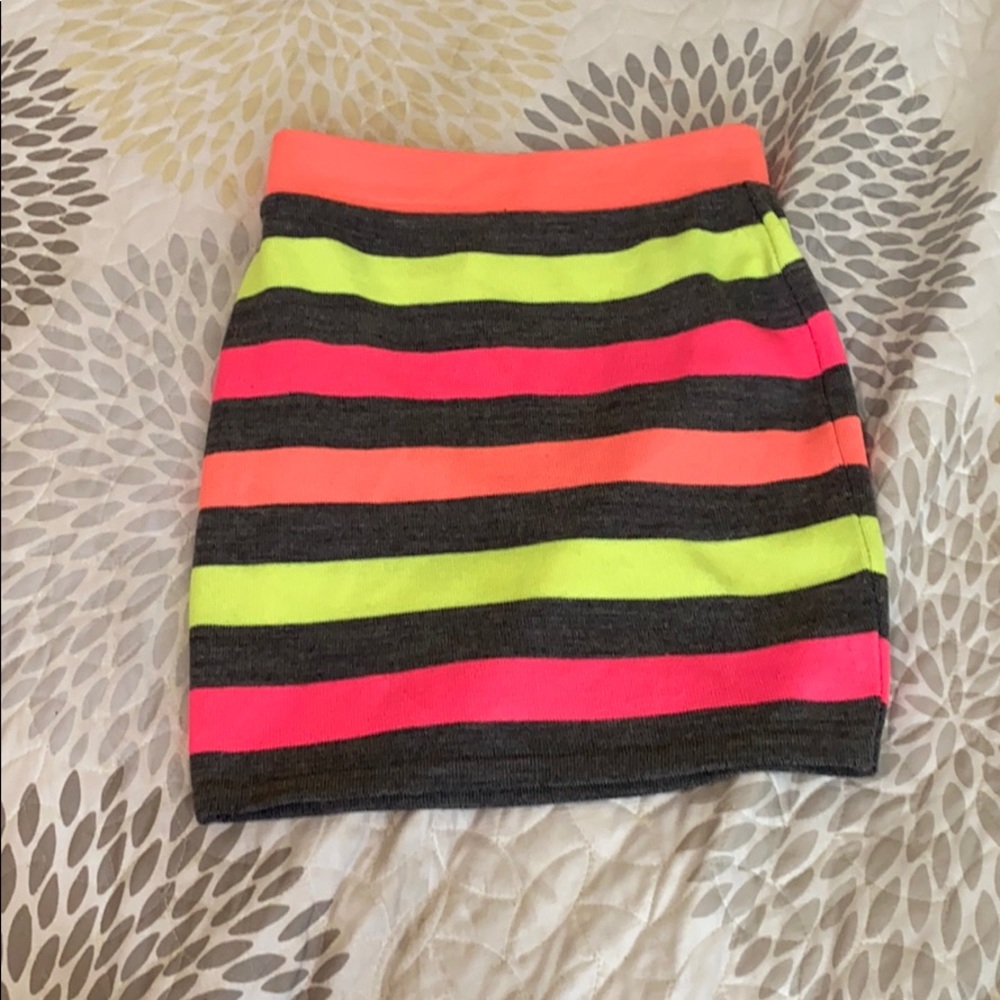 Neon striped skirt